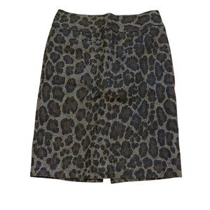 Rafaella Women's Leopard Print Skirt Knee Length Size 8